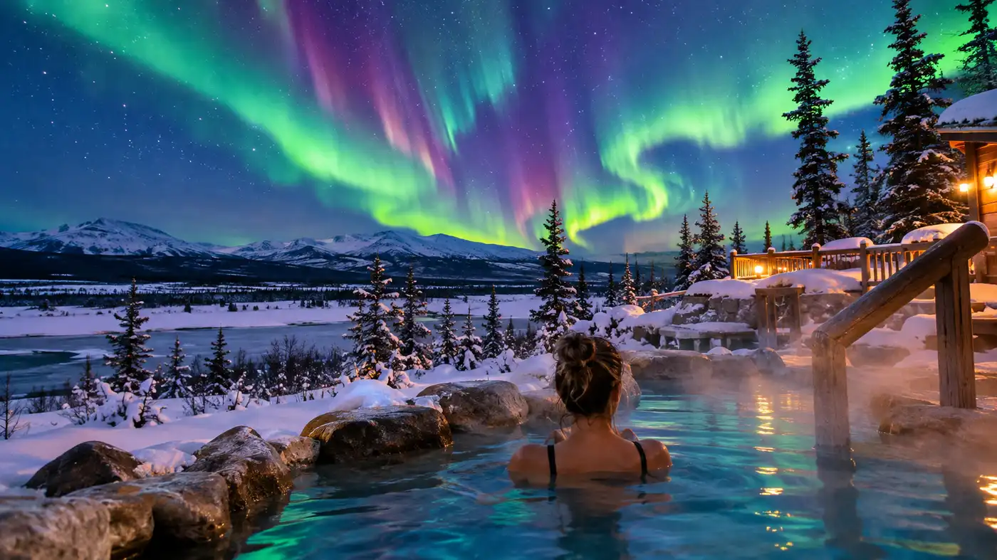 Arctic Circle and Hot Springs Northern Lights Tours from Fairbanks
